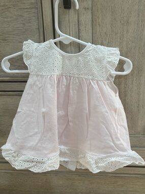 Rapife 12M Baby Girls' Eyelet Trim Pink Dress